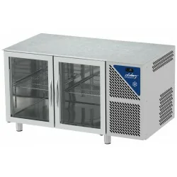 Table réfrigérée vitrée positive 0/+10°C - 230 L - 2 portes - Prof. 600 - 430 x 325 - Dalmec