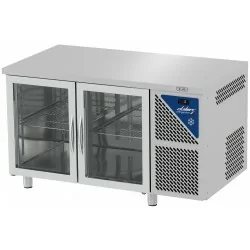 Table réfrigérée positive 0/+10°C - GN 1/1 - 300 L - 2 portes vitrées - Prof. 700 - Dalmec