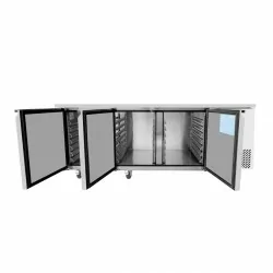 Table réfrigérée centrale positive 3 portes - 600 x 400 - Plan de travail inox - ATOSA