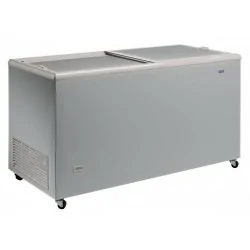 Congélateur Coffre 370 Litres - Aspect Inox - Couvercle Vitré - ICE 400 TVS