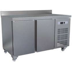Table frigorifique, ventilé, 2 portes GN 1/1 (260 Lit.), sur roues