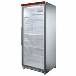 Armoire frigorifique GN 2/1, porte vitrée, ventilée, 600 Lit. acier inox