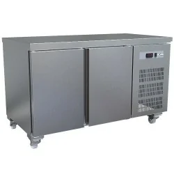 Table frigorifique, ventilé, 2 portes GN 1/1 (260 Lit.), sur roues
