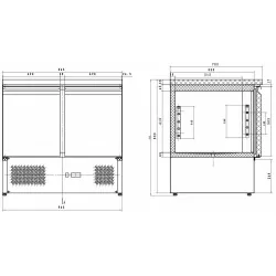 Table de congélation compact, 2 portes GN 1/1, 240 Lit