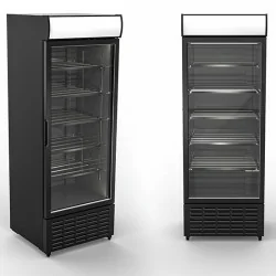 Vitrine réfrigérée verticale full black 379 litres avec porte en verre +1°/+10°C