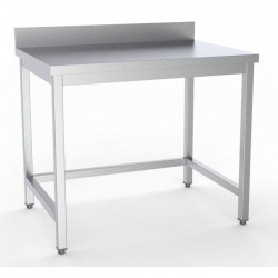 Table inox de travail dessous ouvert démontable avec dosseret 2000 x 700 x 850 mm