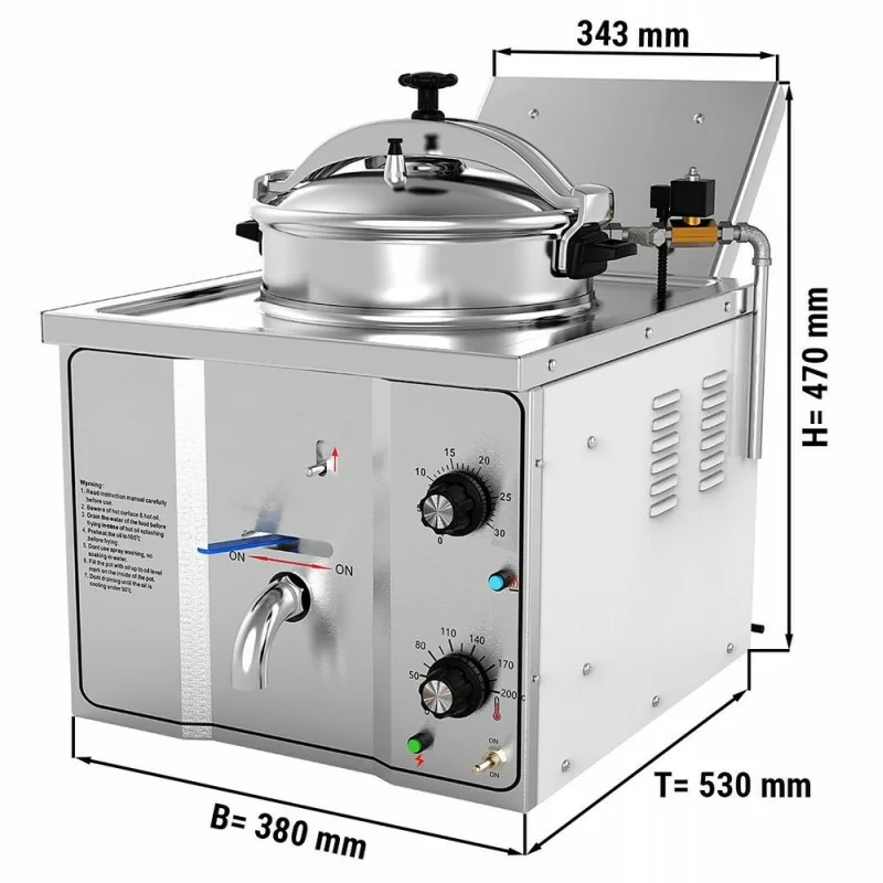 Friteuse électrique à haute pression à commandes digitales - 33 litres