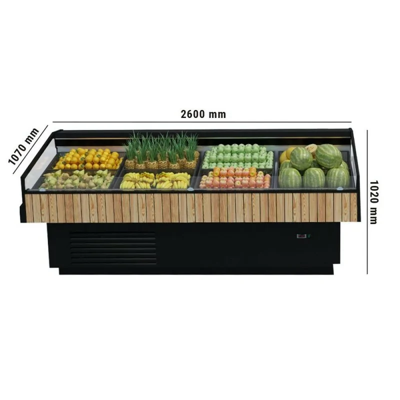 Présentoir plv en ilot kiosque pour fruits et légumes personnalisable