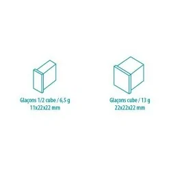 Machine à glaçons cubes - Production (24H) : 76 kg - Stockage: 20 kg - ITV