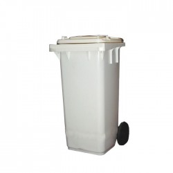 Poubelle mobile à pédale pour tri sélectif pour déchets résiduels - 120 litres