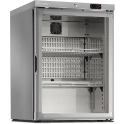 Mini armoire porte vitrée - température positive (+1/+8°C) - Extérieur inox - Volume : 122L,- 122-105 L - OLITREM