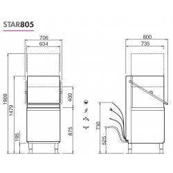 Lave-vaisselle professionnel à capot de la gamme STARTECH modèle  STAR805