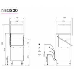 Lave-vaisselle professionnel à capot de la gamme NEOTECH modèle NEO800