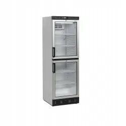 Réfrigérateur à boissons - 2 à 10 - °C - 2 double portes - vitrées battantes - Blanc - Mécanique - ventilé