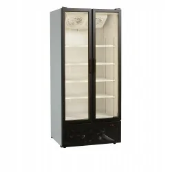 Réfrigérateur vitré - 2 à 10 - °C - 2 portes vitrées battantes - Blanc - Électronique - Ventilé