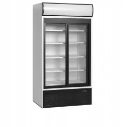 Réfrigérateur vitré - 2 à 10 - °C - 2 porte vitrée coulissante à fermeture automatique - Blanc RAL9016 - Électronique - Ventilé