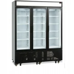 Réfrigérateur vitré - 2 à 10 - °C - 3 portes vitrées battantes à fermeture automatique - Blanc - Électronique - Ventilé