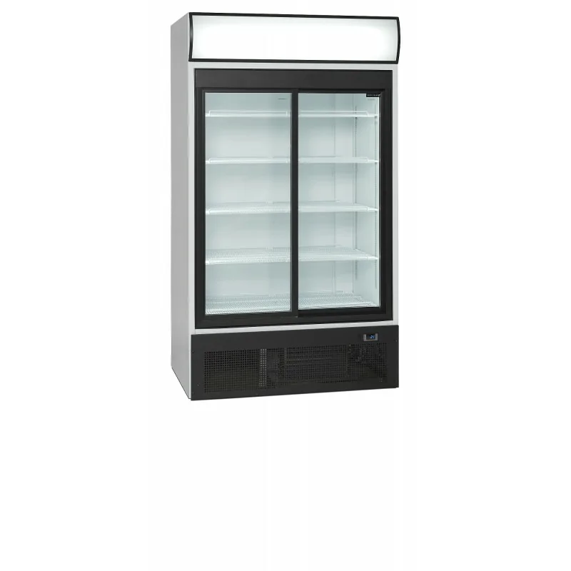 Réfrigérateur vitré - 2 à 10 - °C - 2 porte vitrée coulissante à fermeture automatique - Blanc - Électronique - Ventilé