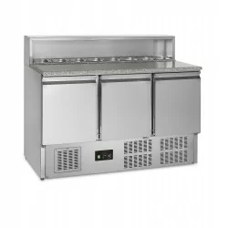 Comptoir à pizza GN1/1 - 2 à 10 - °C - 3 portes pleines battantes - SS201 - Électronique - ventilé