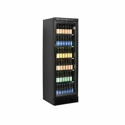Réfrigérateur à boissons noir - 2 à 10 - °C - 1 porte vitrée battantes - Noir - Mécanique - ventilé