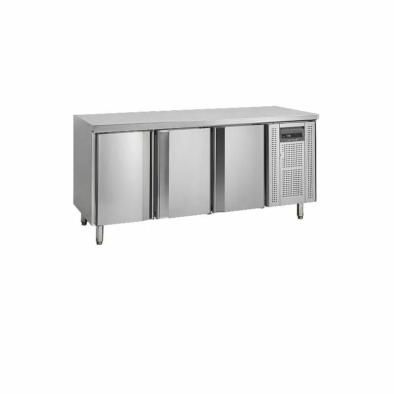 Table réfrigérée négative centrale GN1/1 - -20 à -10 - °C - 3 portes battantes à fermeture automatique -Électronique - Ventilé