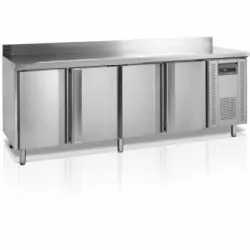 Table réfrigérée négative adossée GN1/1 - -20 à -10 - °C - 4 portes battantes à fermeture automatique -Électronique - Ventilé