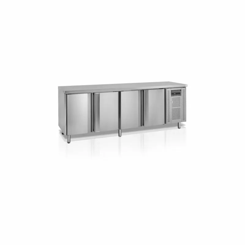 Table réfrigérée négative centrale GN1/1 - -20 à -10 - °C - 4 portes battantes à fermeture automatique -Électronique - Ventilé