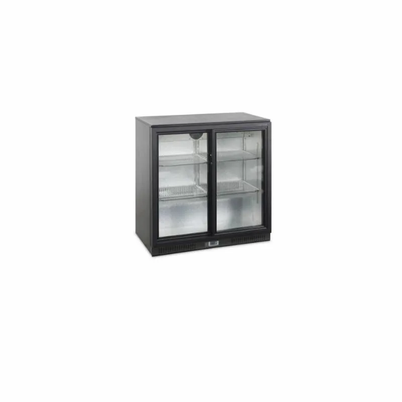 Arrière de bar - 2 à 10 - °C - 2 portes vitrées coulissantes - Noir - Électronique - Ventilé