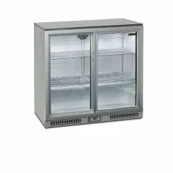 Arrière de bar - 2 à 10 - °C - 2 portes vitrées coulissantes - Inox - Électronique - Ventilé