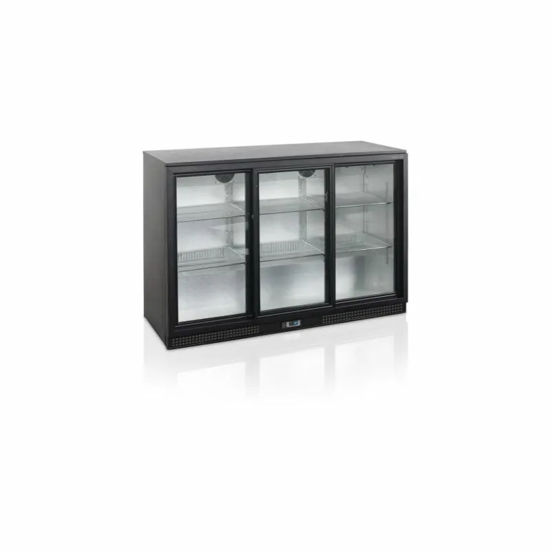 Arrière de bar - 2 à 10 - °C - 3 portes vitrées coulissantes - Noir - Électronique - Ventilé