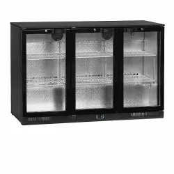 Arrière de bar - 2 à 10 - °C - 3 portes vitrées battantes - Noir - Électronique - Ventilé