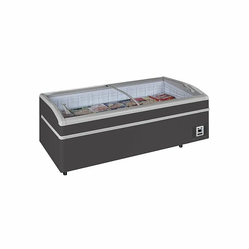 Réfrigérateur / congélateur de supermarché gris - -24 à -18 / -1 à 15 - °C - Anthracite RAL7016 - Électronique - Statique