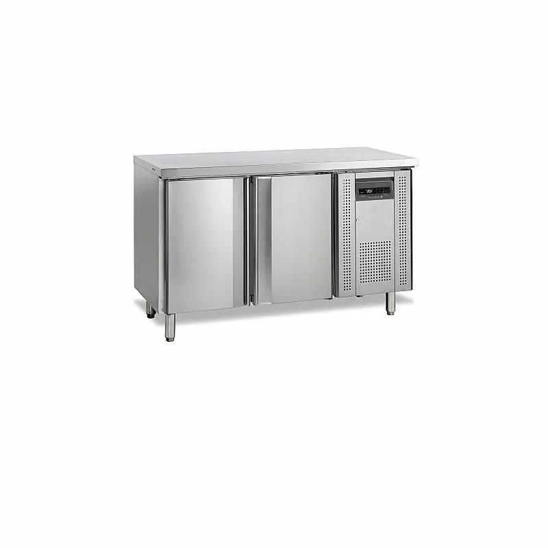 Table réfrigérée négative snack centrale - -20 à -10 - °C - 2 portes battantes à fermeture automatique -Gamme 600