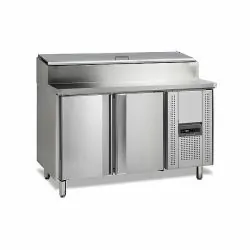Comptoir de préparation de sandwich GN1/1 - 2 à 10 - °C - 2 portes battantes à fermeture automatique -Électronique - Ventilé