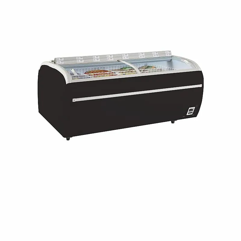 Réfrigérateur / congélateur de supermarché noir conception pour ilot - 1697 litres -24 à -18 / -1 à 15 - °C - Noir - Électroniqu