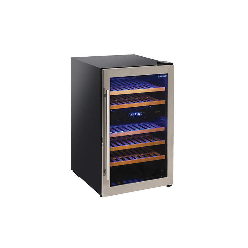 Cave à vins noire 1 porte vitrée double température 140 litres