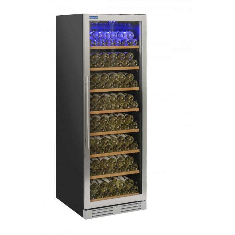 Cave à vins noire encastrable 1 porte vitrée battante 469 Litres