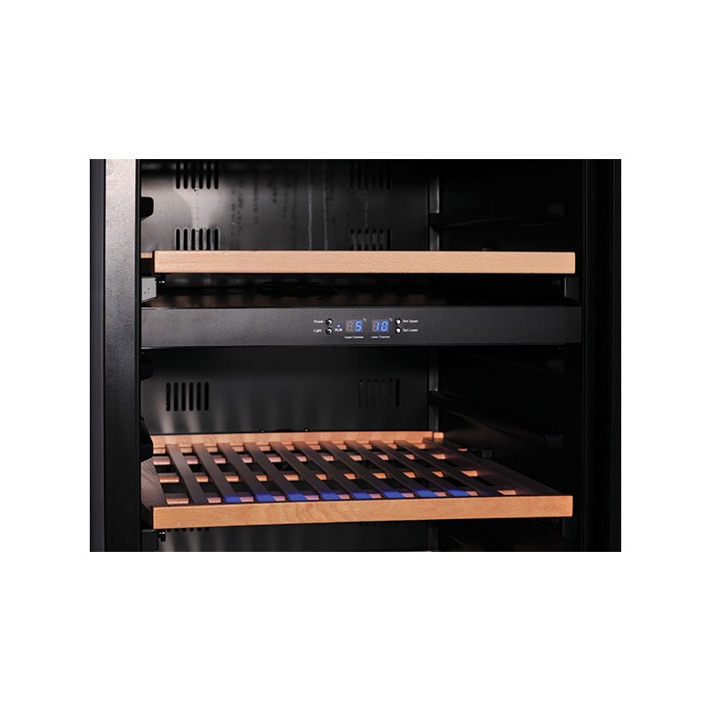 Cave à vins noire encastrable 1 porte vitrée battante 469 Litres