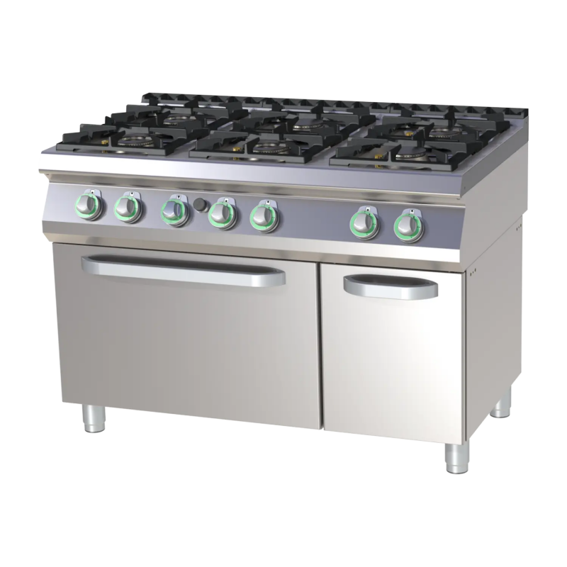 Cuisinière gaz sur four électrique statique GN 2/1, 4 brûleurs main image 1