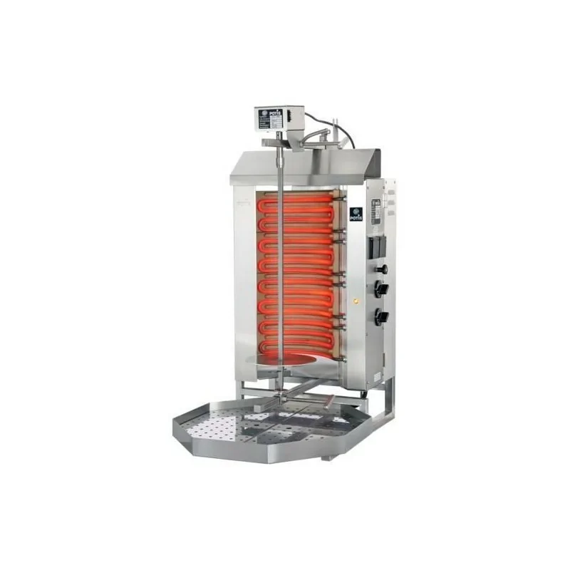 Machine à kebab- électrique - Capacité 30 kilos -avec cuve rectangulaire pour graisse 500 x 350 mm- POTIS