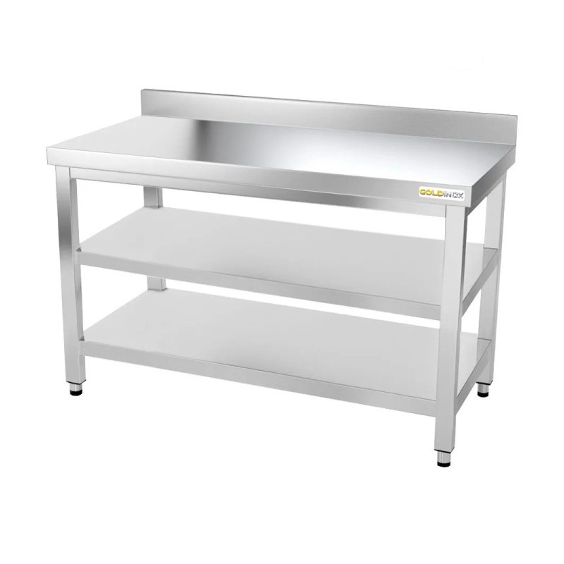 TABLE INOX 2 ETAGES 1600 X 800 MM ADOSSÉE / GOLDINOX