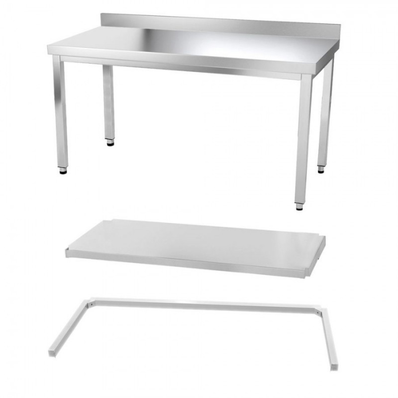 Table Inox Professionnelle L1000 X L600 X H850 Mm | AISI 304, Dosseret, étagère Basse, Montage Facile