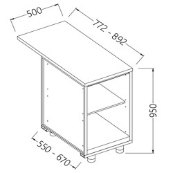Comptoirs de bar neutres section caisse - 500x550x950 mm