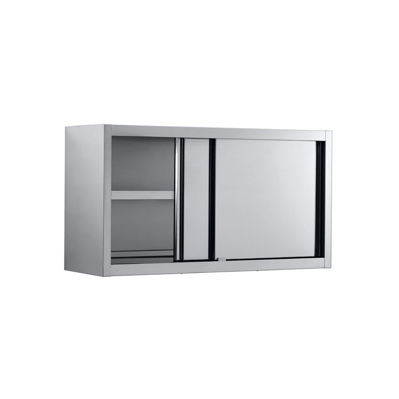 Armoire Murale Inox Avec Portes Coulissantes - Rangement Pro Pour Cuisine 900x400x500mm - 60kg De Capacité