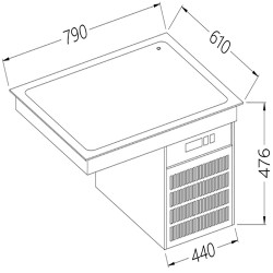 Élément top réfrigéré 2x GN 1/1