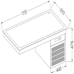 Élément top réfrigéré 3x GN 1/1