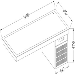 Élément top réfrigéré 4x GN 1/1