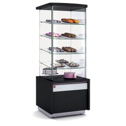 Meuble neutre avec vitrine de présentation haute noir
