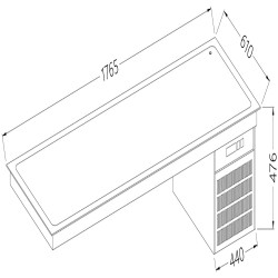Élément top réfrigéré 5x GN 1/1