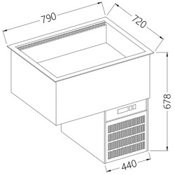 Elément cuve réfrigérée ventilée 2x GN 1/1 - 0° +4°